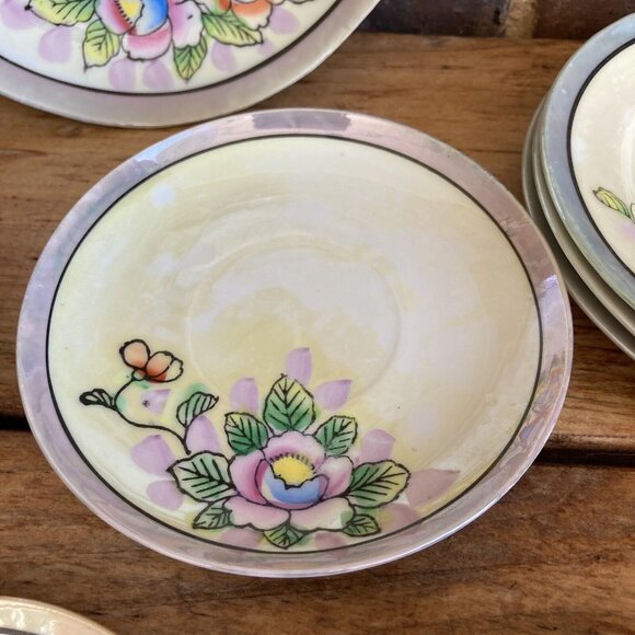 VTG Japan Childs LUSTERWARE TEA SET Random Pieces Lot Discoloration - Picture 5 of 16